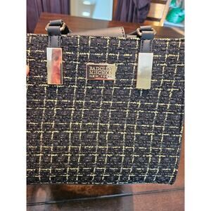 Badgley Mischka New York The Tara Tweed Black Satchel